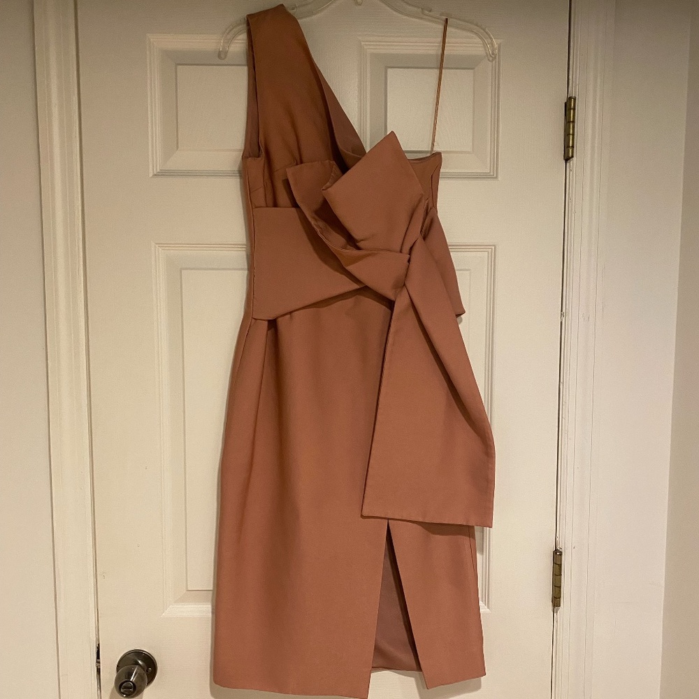 Keepsake one shoulder bow dress